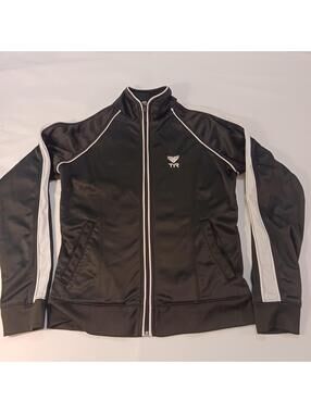 TYR Utah Swimming Long Sleeves Zippered Black Women's Jacket Size Small